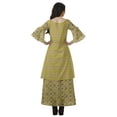 thumbnail image 2 of Moomaya Printed High Low Crop Top Kurti Palazzo Set Ethnic Indian Clothing Set For Womens, 2 of 9