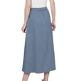 thumbnail image 3 of Women's Cotton A-line Button Front High Waist Front Slit Knee Length Skirt, Color : Light Grey 2, Size: XXL, 3 of 6