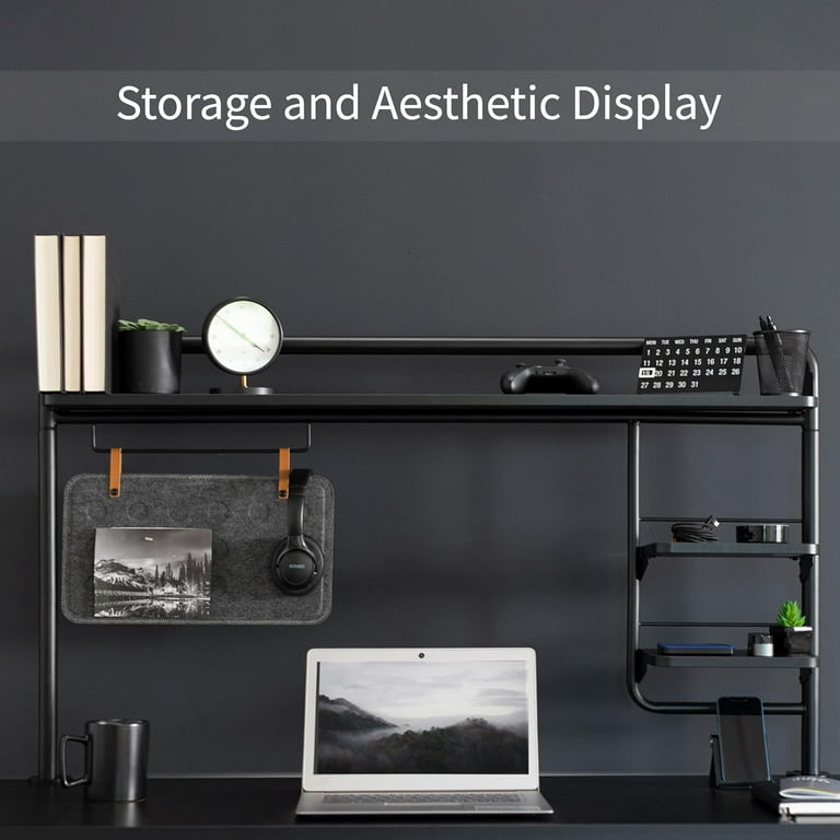50 Inch Desktop Shelving System For Sit Stand Workstation Raised