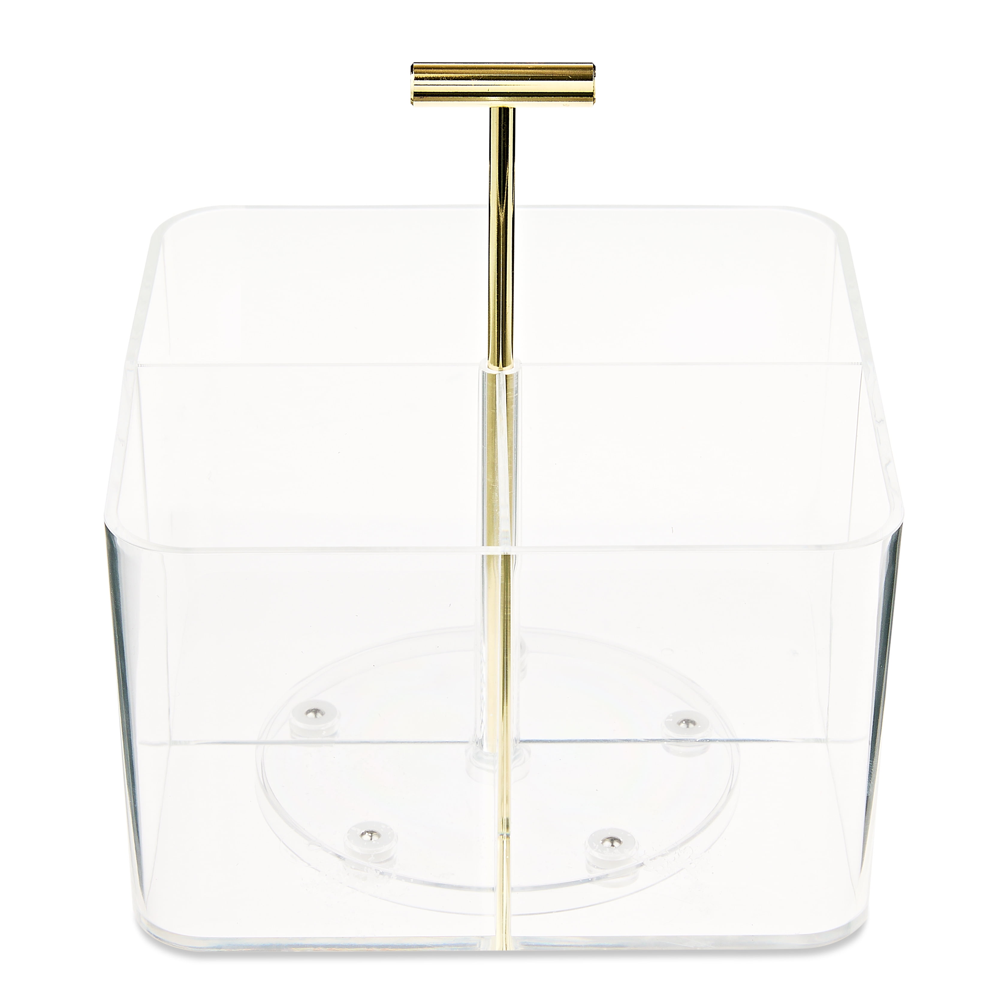 (2 pack) Pen+Gear Acrylic Rotating Desk Organizer, 6.57 in x 6.57 in x 7.28 in, 4 Compartments, Clear