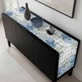 thumbnail image 5 of Blue Flower Table Runner 48 Inches Long, Grey Plaid Hydrangeas Eucalyptus Leaves Kitchen Coffee Dining Table Decoration for Home Party Birthday Wedding Home Decor 13x48 Inches, 5 of 8