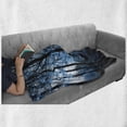 thumbnail image 6 of Woodland Soft Flannel Fleece Throw Blanket, September Afternoon in Woodland Autumn Nature Picture Print, Cozy Plush for Indoor and Outdoor Use, 60" x 80", Blue Black, by Ambesonne, 6 of 6