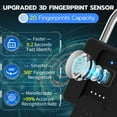 thumbnail image 3 of Anweller Fingerprint Padlock with Key Backup, Weatherproof Biometric Bluetooth APP Controlled Keyless Smart Electronic Combination Lock for Outdoor Fence Gate Pool Shed Gym Locker Yard Truck, 3 of 10