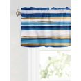 thumbnail image 6 of Valances for Windows Blue Gold Graffiti Rod Pocket Cafe Window Treatments Valance Curtains for Kitchen Bathroom Laundry Basement Windows 42"x12", 6 of 9