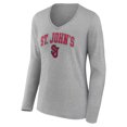 thumbnail image 2 of Women's Gray St. John's Red Storm Campus Long Sleeve V-Neck T-Shirt, 2 of 3
