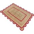 thumbnail image 2 of Red Color Scallop Pattern Jute Bohemian Area Rug, 2 of 4