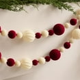 thumbnail image 6 of Eespoir Christmas Ornaments Flocked Burgundy Christmas Ball String, 5.5ft Window Display, Holiday Decor Props, For Christmas Decorations Home Party, Velvet Finish, 6 of 6