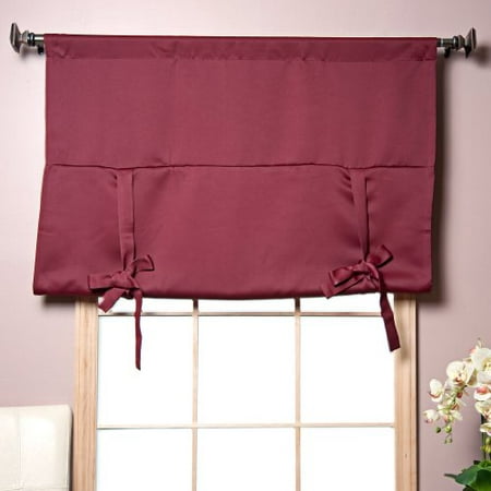 Best Home Fashion Thermal Insulated Blackout Tie-Up Window Shade - Rod Pocket - Burgundy - 42