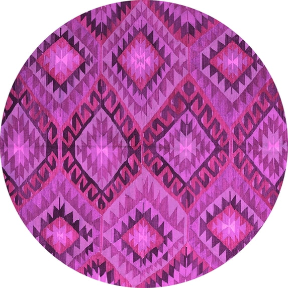 Ahgly Company Indoor Round Southwestern Pink Country Area Rugs, 5' Round