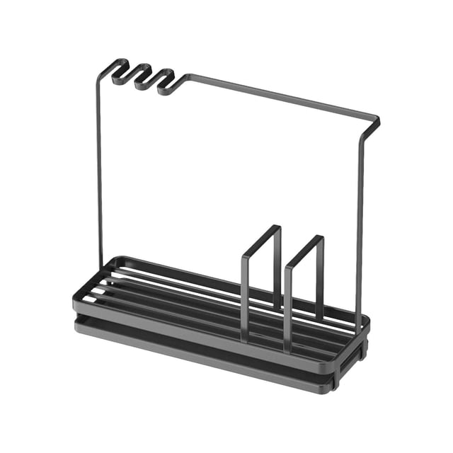 Xihbxyly Organizador de Fregadero de Cocina de Acero Inoxidable con Bandeja de Goteo Desmontable, Soporte para Esponja y Cepillo, Almacenamiento Compacto de Encimera para Productos de Limpieza, Const