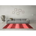 thumbnail image 3 of Ahgly Company Machine Washable Indoor Square Abstract Red Modern Area Rugs, 4' Square, 3 of 4