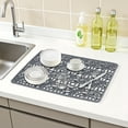 thumbnail image 3 of Silicone Dish Drying Mat for Kitchen Counter, Kitchen Sink Mat, Hollow Design Silicone Mat Dark Gray 15.7*10.6 inch, 3 of 6