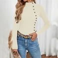 thumbnail image 2 of JJHGVB Thermal Sweater for Women Long Sleeve Sweaters for Women Fitted Shirts for Women Winter Tops Womens Top Women Sweaters Fall Sweaters Beige L, 2 of 5