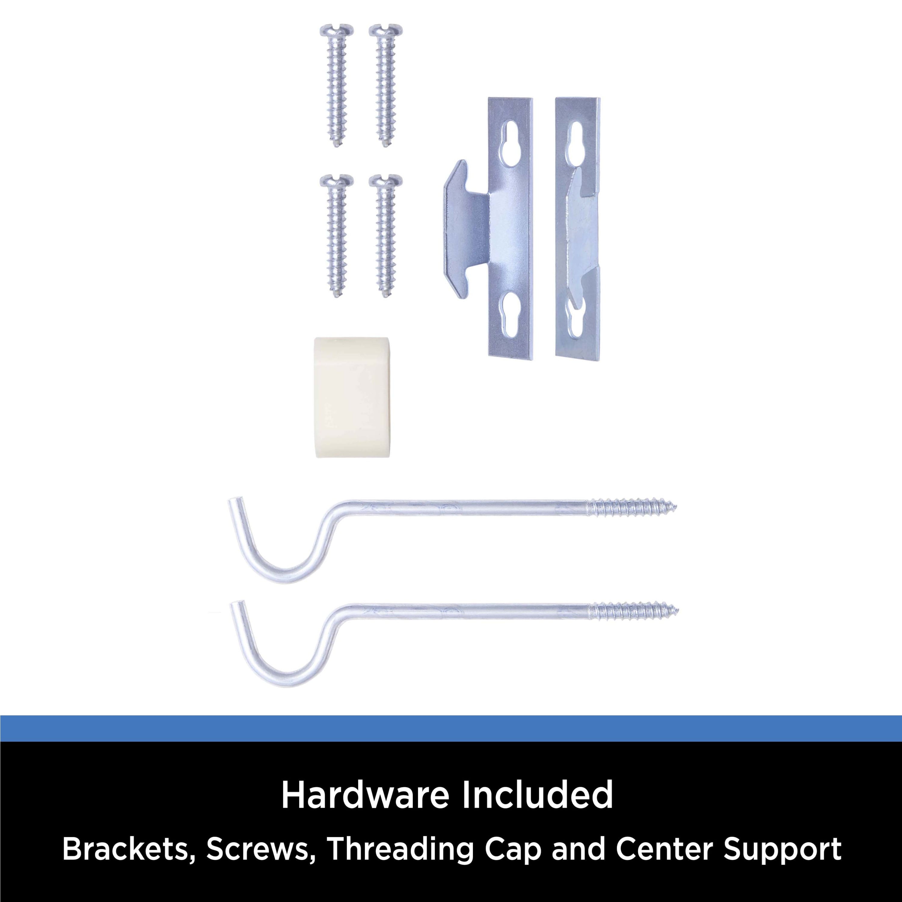 Mainstays 2" Basic Metal Wrap Around Adjustable Curtain Rod, 84-120" Adjustable Length, White Finish