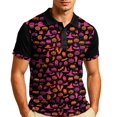 thumbnail image 3 of IAJDKMEK Halloween Men's Polo Short SleeveShirt - Button-Down Soft Knit Shirt, Lightweight Summer Shirt for Party, Golf, Daily Wear & Costume Events,Red 4XL, 3 of 7
