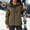 Brown, variant on Women's Fleece Lined Hooded Jackets Windproof Waterproof Cuffed Long Sleeve Zip Up Reflective Stripes Ski Windbreaker with Pockets Wine 2XL