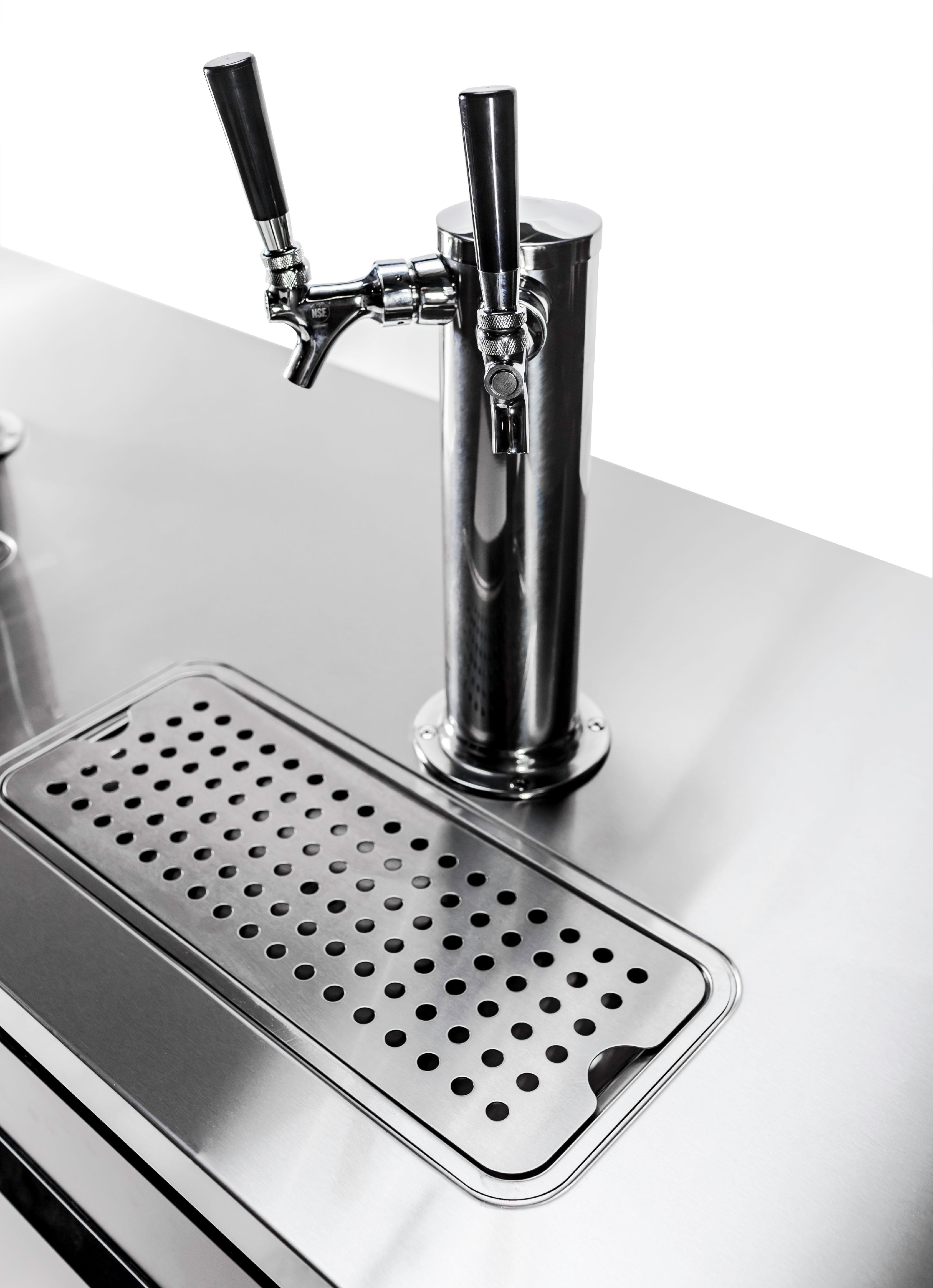 Heavy Duty Commercial 2 Tap Black Beer Dispenser (24" depth 60" length)