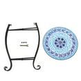 thumbnail image 3 of Patio Side Table, Outdoor Mosaic Side Table, Weather Resistant Round Patio Bistro Tabl, 14" x 14" x 20.5" Patio Furniture Accent Coffee Table for Garden, Deck, Balcony, Backyard, JA2715, 3 of 9