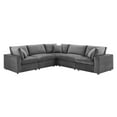 thumbnail image 2 of Modway Commix 5-Piece Down Filled Overstuffed Performance Velvet Sectional Sofa in Gray, 2 of 10