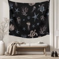 thumbnail image 5 of Black Coastal Tapestry for Bedroom Wall Hanging Tapestry, Nautical Summer Beach Sea Turtle Starfish Ceiling Backdrop Tapestries Poster Blanket Wall Decor for Teens Room Living Room Dorm 59" x 90", 5 of 8