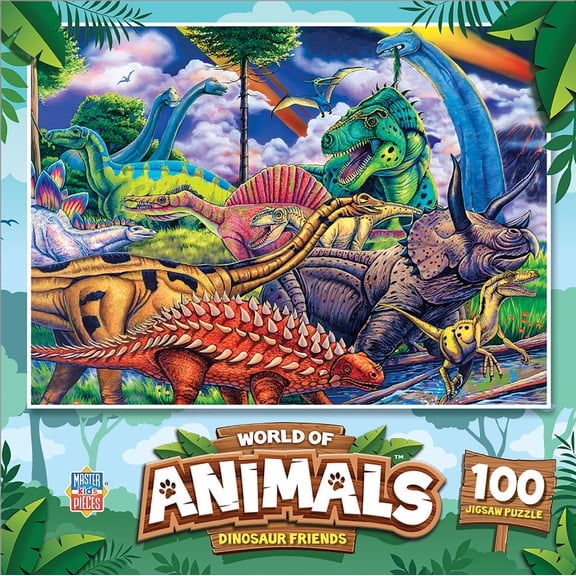 MasterPieces 100 Piece Puzzle - Dinosaur Friends - 11.5"x15"
