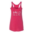 thumbnail image 2 of Wild Bobby, Faith.Hope.Love Heart Beat, Inspirational/Christian, Women Tri-Blend Racerback Tank Top, Shocking Pink, X-Large, 2 of 4