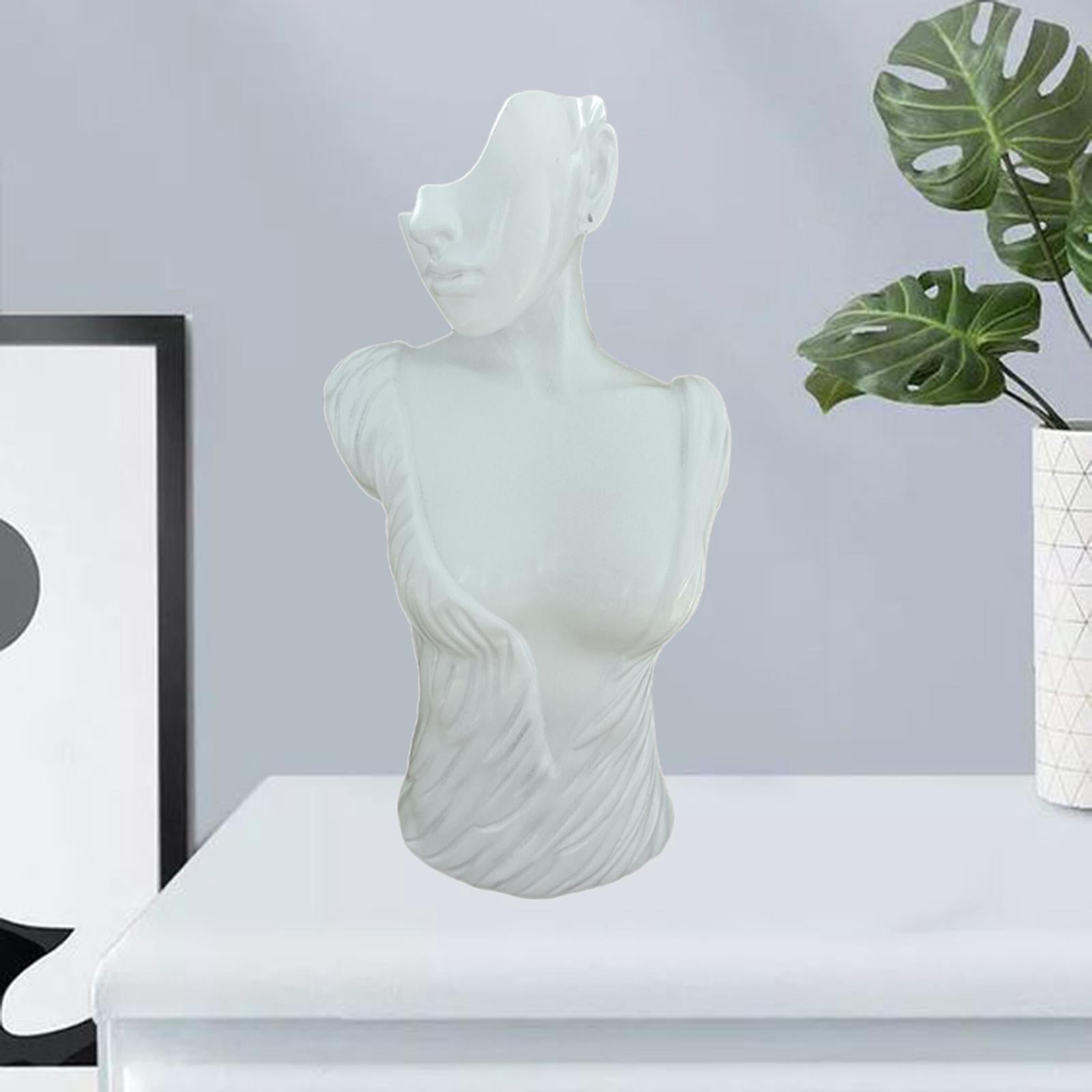 Mannequin Head Bust Stand Jewelry Display Necklace Earring Chain Holder Rack S White 25X13X11cm