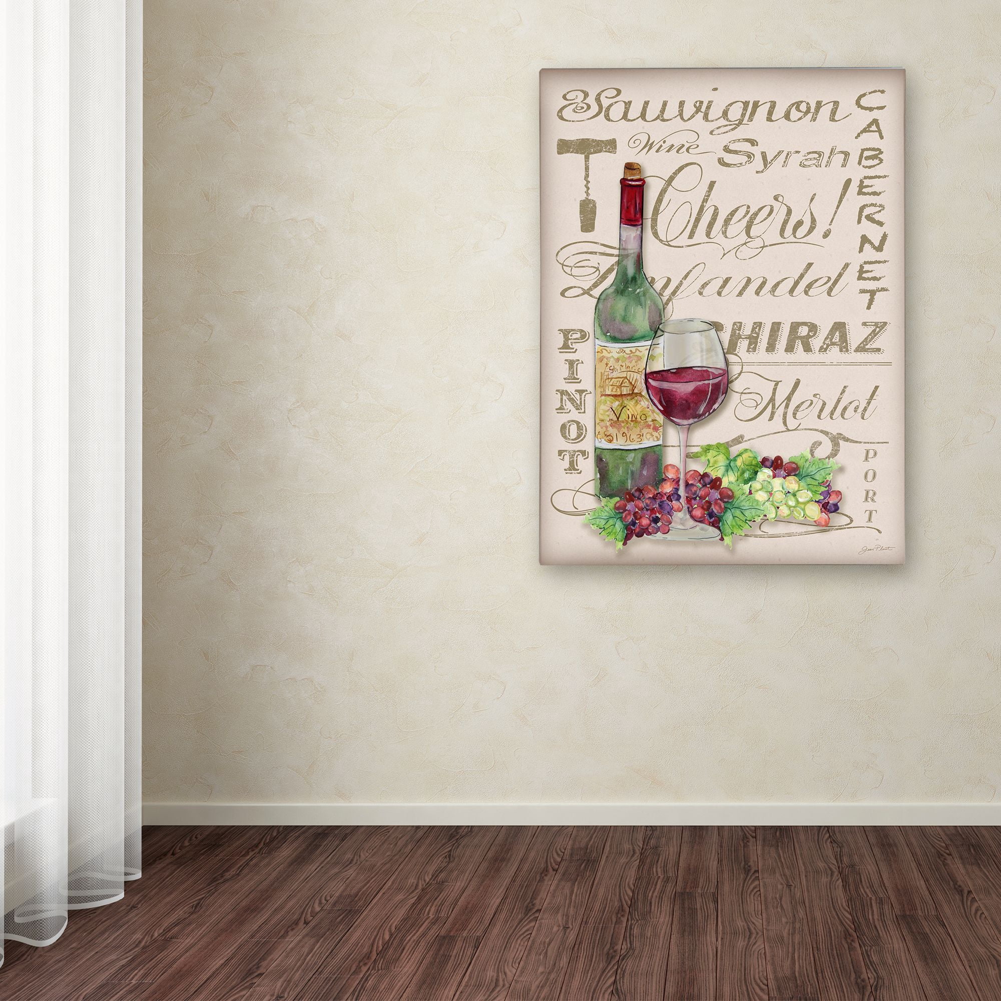 Trademark Fine Art 'Cheers Wine Art 2' Canvas Art by Jean Plout