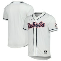 Men's Nike White Ole Miss Rebels Full-Button Replica Baseball Jersey