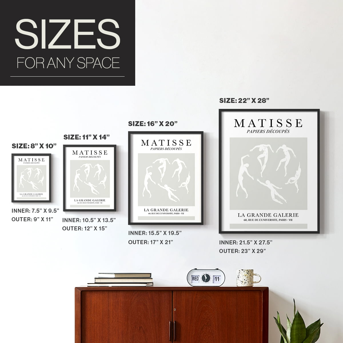 Matisse CLXXXIX Framed Print in Black Solid Wood 22 x 28 Framed Print