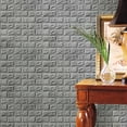 thumbnail image 4 of PTOOTP Grey Brick Peel and Stick Wallpaper Tiles for Living Room, Bedroom, Kitchen Wall Decor and Easy Installation, 4 of 4