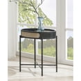 thumbnail image 3 of ACME Table d'Appoint Ronde en Bois avec Plateau Colson et Insert en Rotin, Noir, 3 of 5