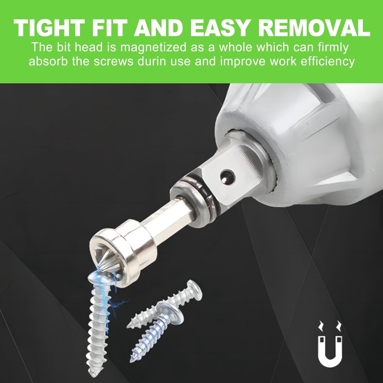 MKEUDQ-5 Pack 50mm Magnetic Drywall Screw Setter Bit Set Depth Stop Screwdriver Bits with Hex Shank for Drill and Impact Driver Accurate Positioning Magnetic Dimple Bit for Drywall Installation