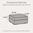 thumbnail image 2 of Covermates Outdoor Ottoman Cover - 38"W x 38"L x 20"H, 600D Polyester, Rip-Resistant, 2 of 7