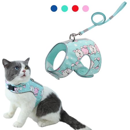 Anti-leak Cat Harness And Leash Adjustable Soft Mesh Harness For Small