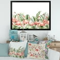 thumbnail image 3 of Designart 'Palm Leaves and Pink Flamingos Tropical Birds' Traditional Framed Art Print, 3 of 4
