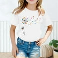 thumbnail image 2 of Curuila Kid Girls Tops Cartoon Print Crew Neck Short Sleeve Tee Summer Casual Loose T Shirt White Size 10-12 Years, 2 of 5