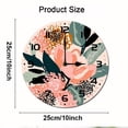 thumbnail image 2 of ZXCXRQFa Boho Floral Wood Wall Clock Silent Non-Ticking Kitchen Desk Clock Battery Operated Analog Decorative Round Clocks 10 in Garden Home Decor, 2 of 7
