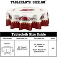 thumbnail image 2 of Vintage Floral Round Tablecloth 60 Inch Valentines Day Tablecloth Red White Elegant Rose Flower Table Cloth Mothers Day Farmhouse Washable Polyester Table Cover For Kitchen Dining Room Party Decor, 2 of 6