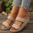 thumbnail image 3 of Rokment Orthopedic Platform Walking Slippers Sandals for Women 2026 Beach Summer Comfortable Fashion Casual Wide Width Arch Support Chunky Wedge Slip on Backless Slides Beige Size 6, 3 of 6