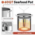 thumbnail image 3 of 60QT Stainless Steel Seafood Boil Pot,32" Detachable Mixing Paddle & 40QT Strainer Basket,Crawfish Crab Shrimp Boiler,Outdoor Stock Pot for Cooking, 3 of 7
