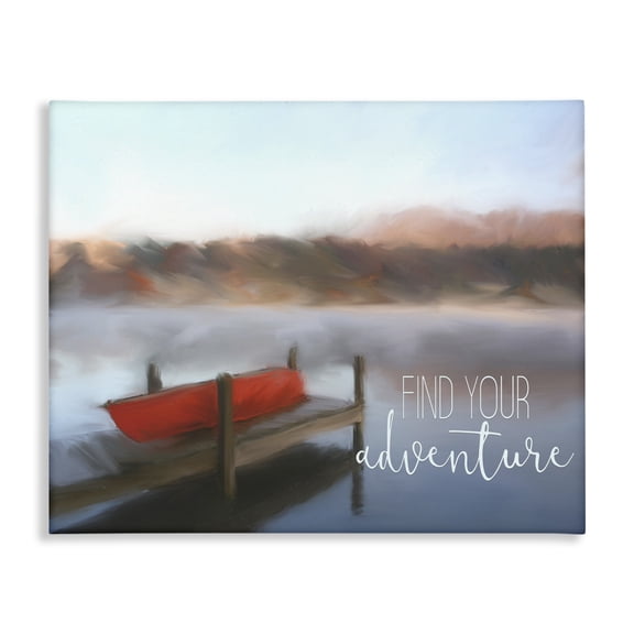 Stupell Industries Coastal Find Your Adventure Dock Canvas Art, 20 x 16, by Kim Allen