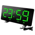 thumbnail image 1 of Reloj despertador portátil con radio FM y pantalla LED digital de 6 pulgadas para el hogar y la oficina, color negro Verde negro, 1 of 9