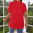 thumbnail image 6 of Uootdi Women's Henley Tops Short Sleeve Button Placket Blouses Casual Daily Style Soft Breathable Relaxed Fit Tees Gift, 6 of 7
