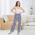 thumbnail image 6 of FORMRS Women's Pajama Pants with Pockets Soft Comfy Loungewear Sleep Bottom, Sizes S-2XL, Green Wavy Pattern, 6 of 8