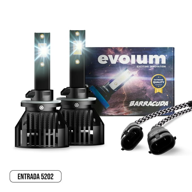 Luces Led para Auto - EVOLUM - Modelo Barracuda 11,000 lúmenes - Resistencia al Agua - Haz de luz Perfecto (5202)