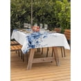 thumbnail image 2 of Blue Blooms Floral Outdoor Tablecloth - 52x70 Inch Rectangle Dining Table Cover, Farmhouse Spring Flowers Botanical Waterproof Outdoor Table Cloth with Umbrella Hole & Zipper for Picnic/Patio/Party, 2 of 7