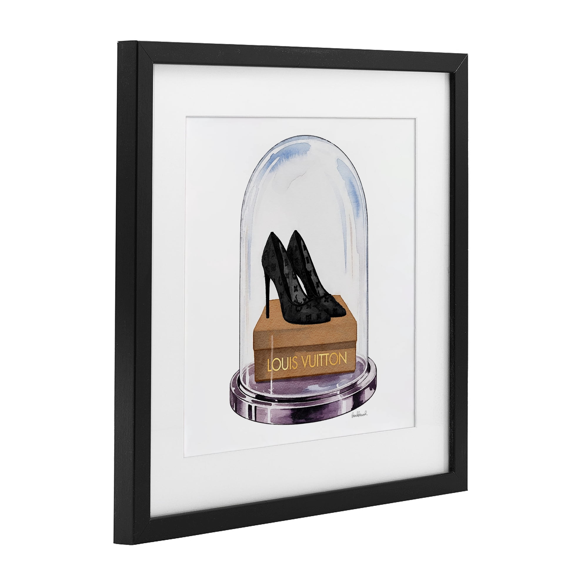 Stupell Industries Black Heels in Bell Jar Black Framed Print Under Glass, design by Amanda Greenwood