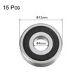 thumbnail image 2 of Uxcell 604-2RS Deep Groove Ball Bearings 4x12x4mm Chrome Steel ABEC1 Z2 15 Pack, 2 of 5