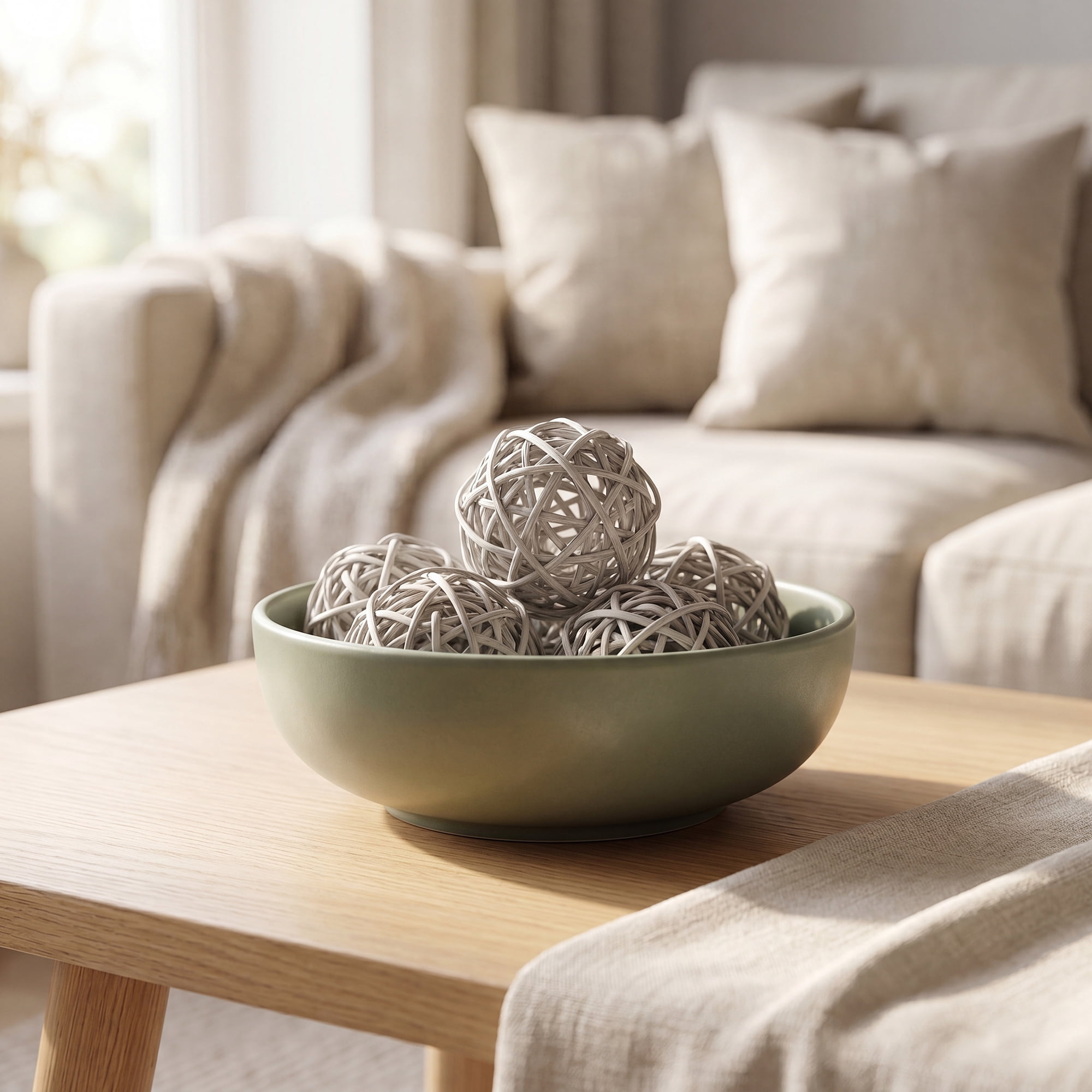Unique Bargains 10Pcs Rattan Balls for Lights Wicker Spheres Orbs Grey 2"x2"x2"